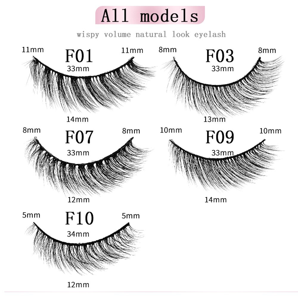 3D Cat Eyelashes 5 Pairs Faux Mink Fox Eyelash Winged Fluffy Fake Lashes Maquiagem Natural Long Faux Cils