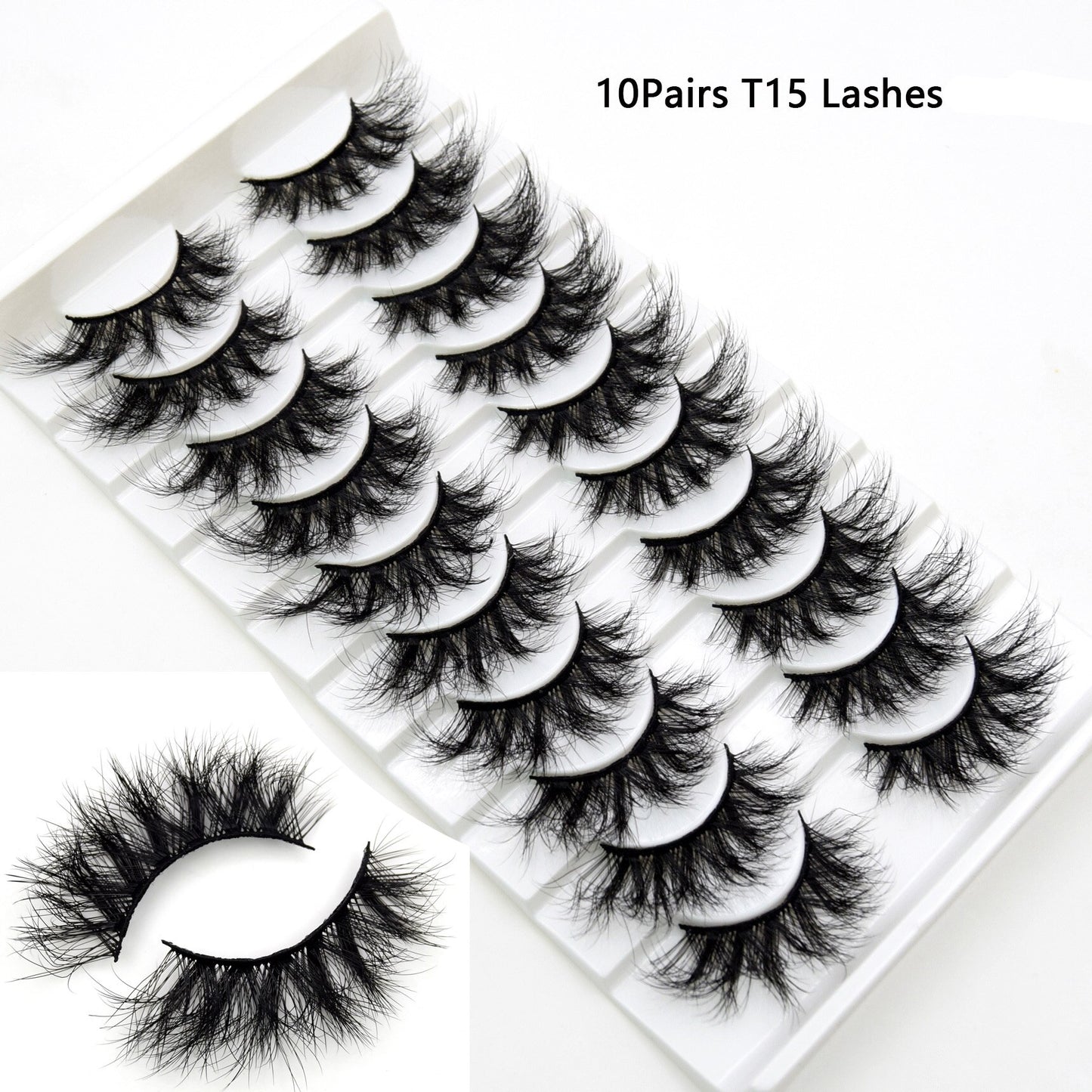 3/5/10pairs Faux Mink Eyelashes Thick Long False Eyelash Dramatic 3D Fake Eyelashes Fluffy Lash