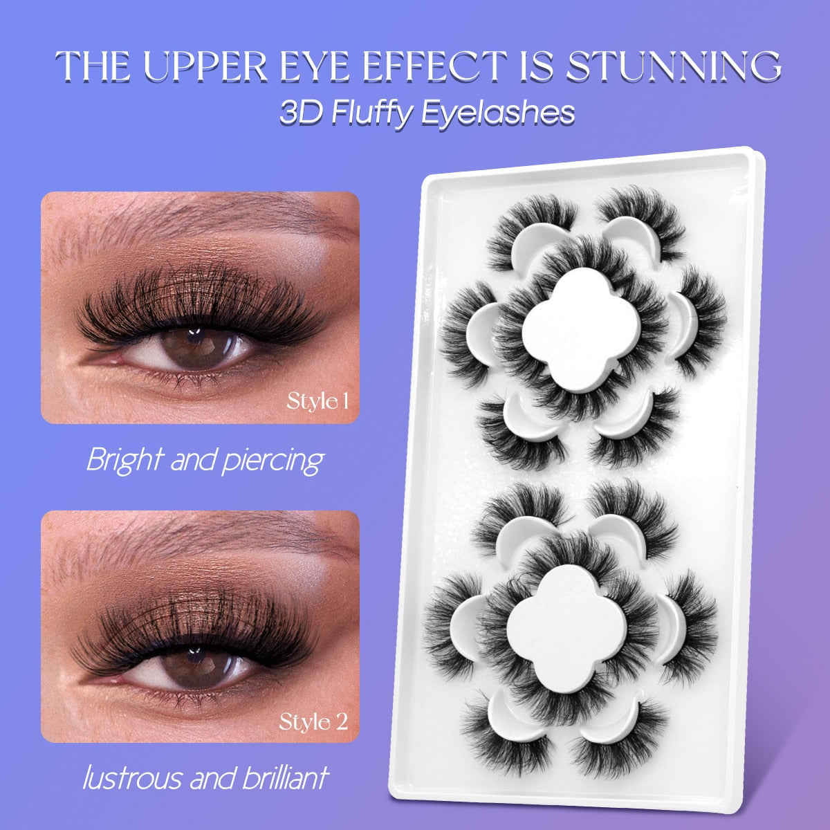 5/10 pairs 3D Faux Mink Eyelashes Long Lasting Fluffy Mink Lashes Dramatic Volume Lashes Extension Thick Long