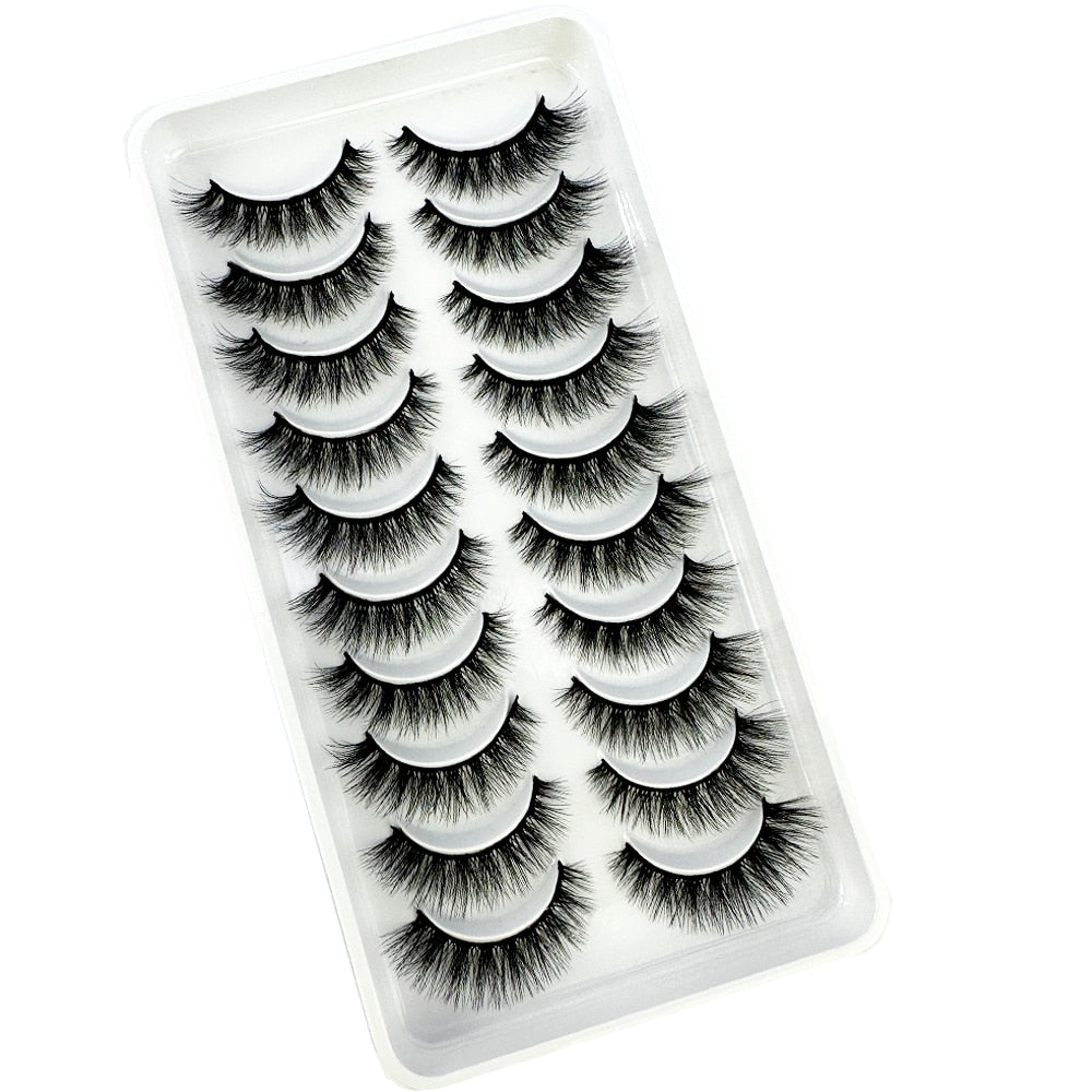 10 Pairs Natural False Eyelashes Fake Lashes Long 3d Mink Lashes Extension Eyelash Soft Mink Eyelashes