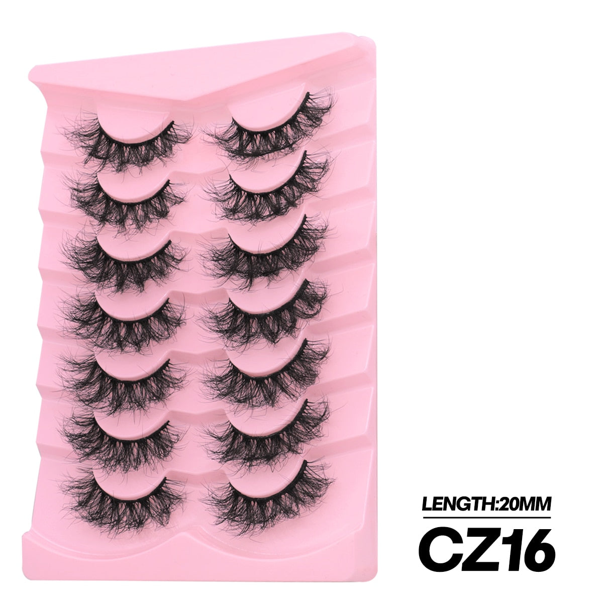 5/7 pairs 3D Mink Lashes Faux Mink Fluffy Lash Winged End Eye Elongated Fake Lashes Soft Eyelashes