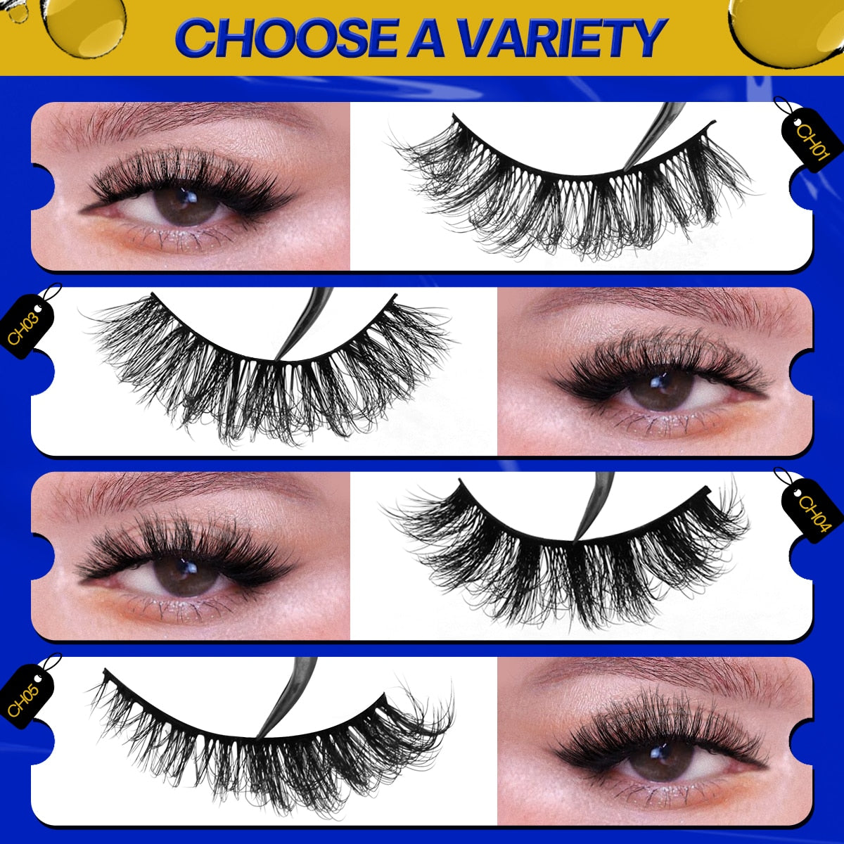 3D Mink Lashes Faux Mink Fluffy Lash 5 Pairs False Eyelashes Cat Eye Thick Mink Lashes Fluffy Short Natural Fake Lashes