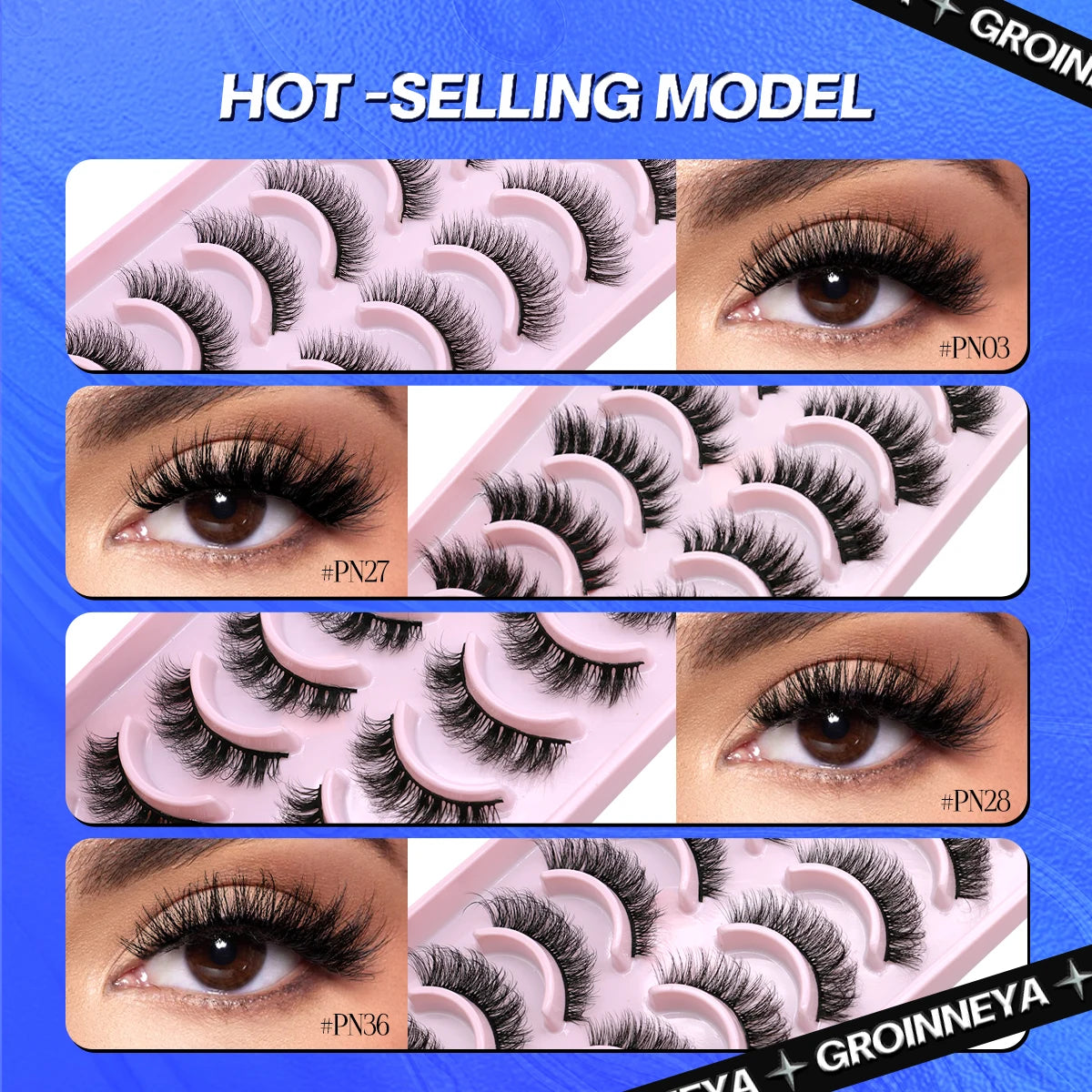 5/10 Pairs 3D Faux Mink Lashes Fluffy Soft Full Thick Wispy Natural long False Eyelashes Curly lashes