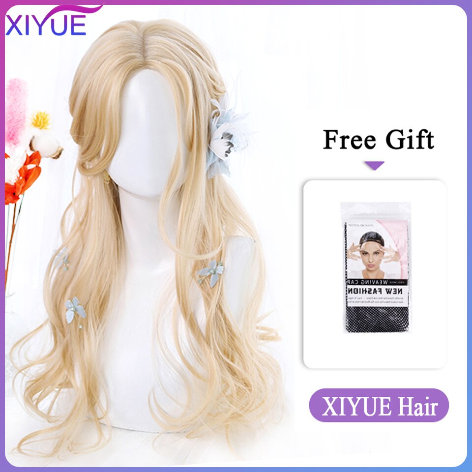 Blue Pink Lolita Wigs Ombre Long Water Wave Cosplay Wigs Synthetic Hair Wigs Heat Resistant For Women