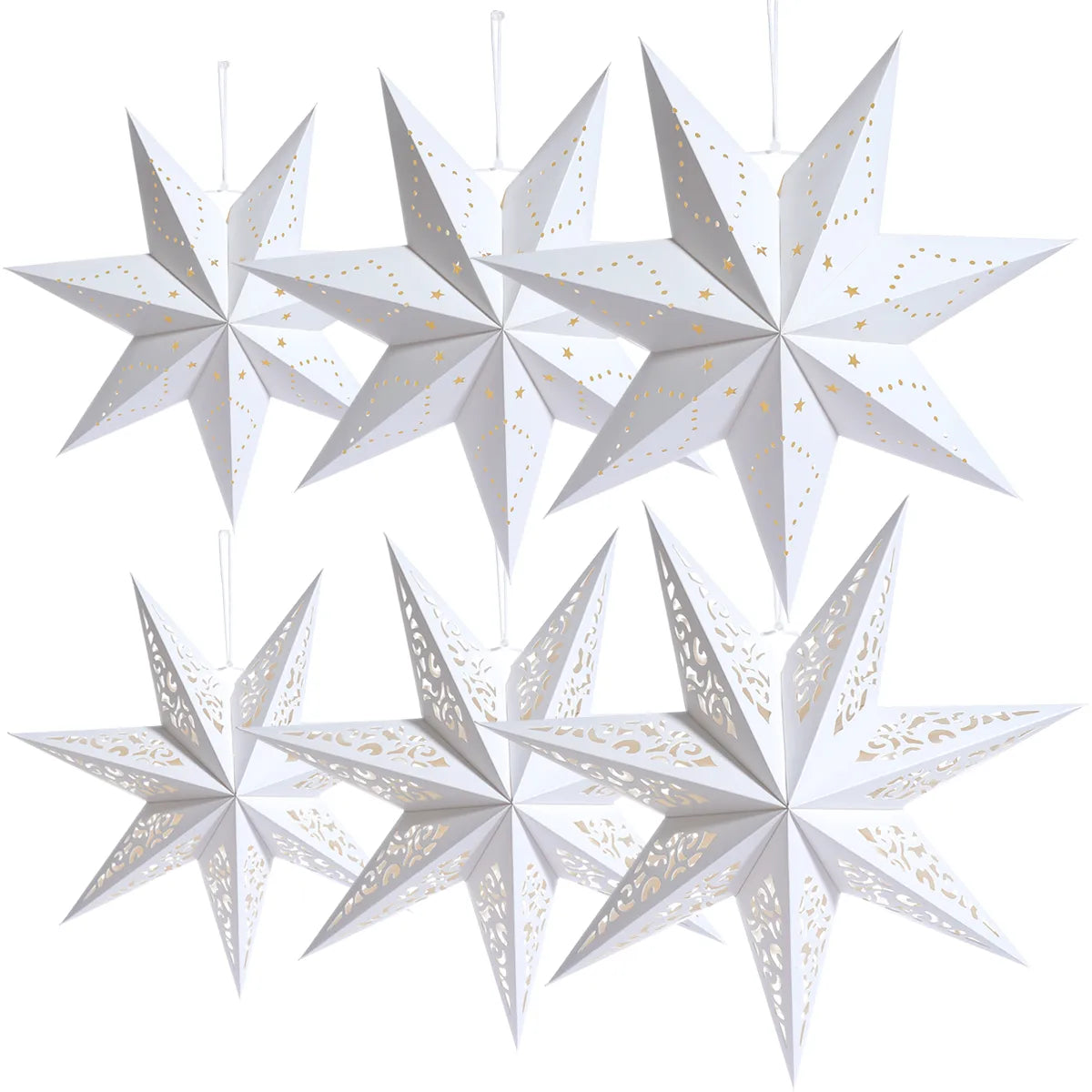 30-75cm Hollow Star Hanging Pendant Eid Mubarak Christmas Ramadan Decoration Islamic Muslim Party Decor Ramadan Kareem Gift