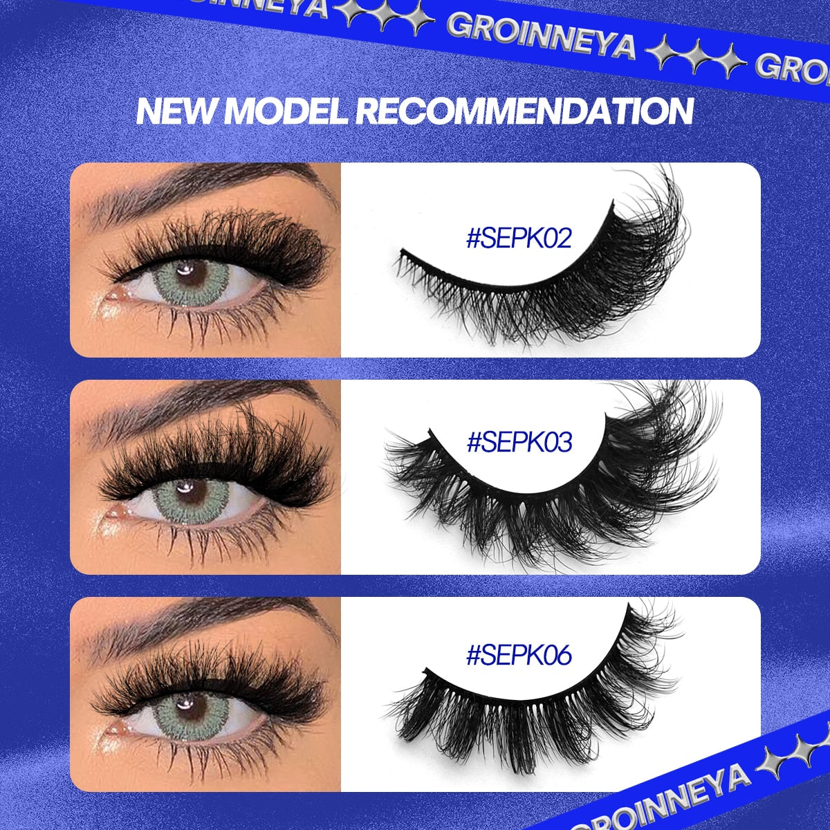 5/7 pairs 3D Mink Lashes Faux Mink Fluffy Lash Winged End Eye Elongated Fake Lashes Soft Eyelashes