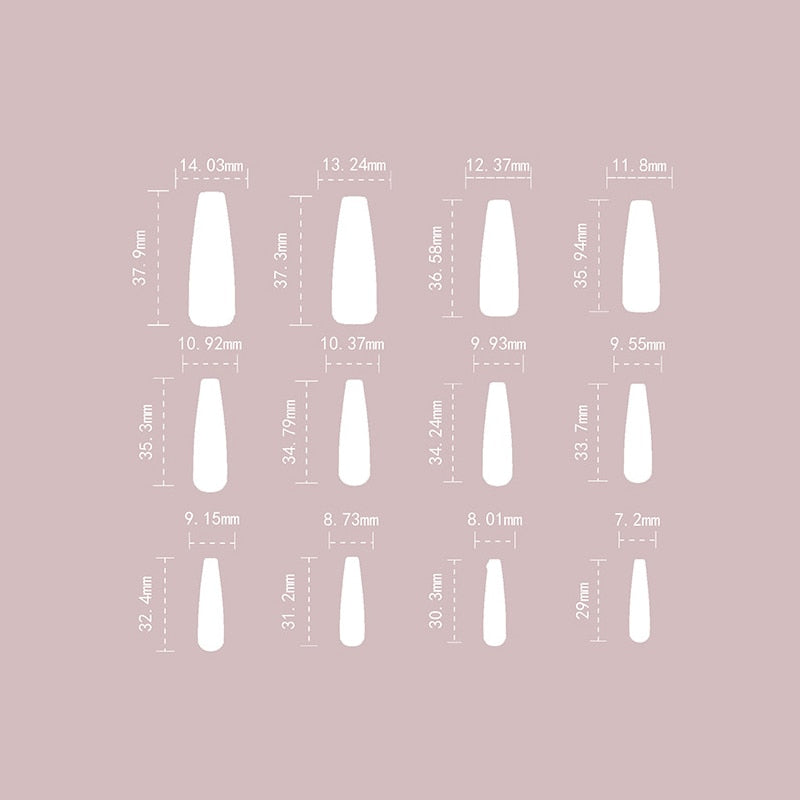 Silver French Tip Press on Nails XXL Reusable Stick on Nails Set Press on