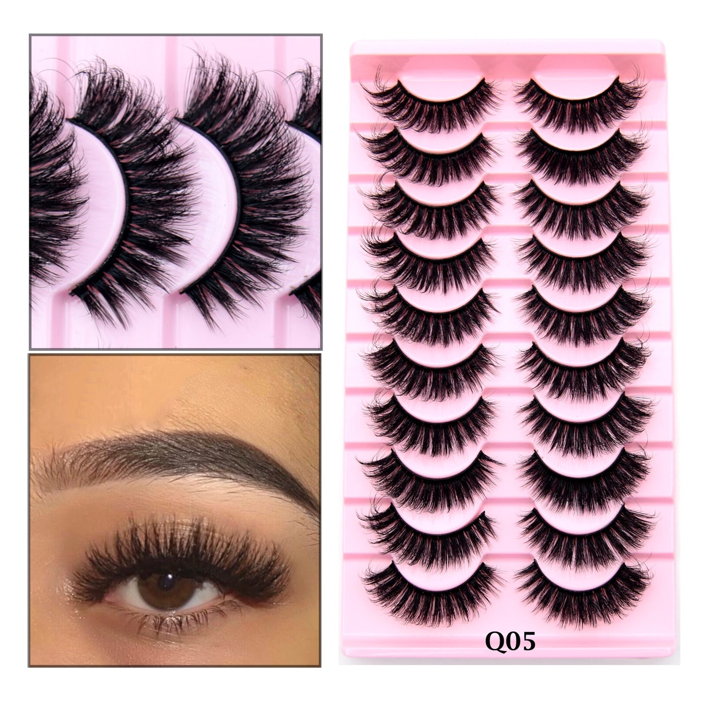 Lashes 3/5/10 pairs 3D Faux Mink Lashes Wispy Natural False Eyelashes Dramatic Volume Lashes Eyelash Extension