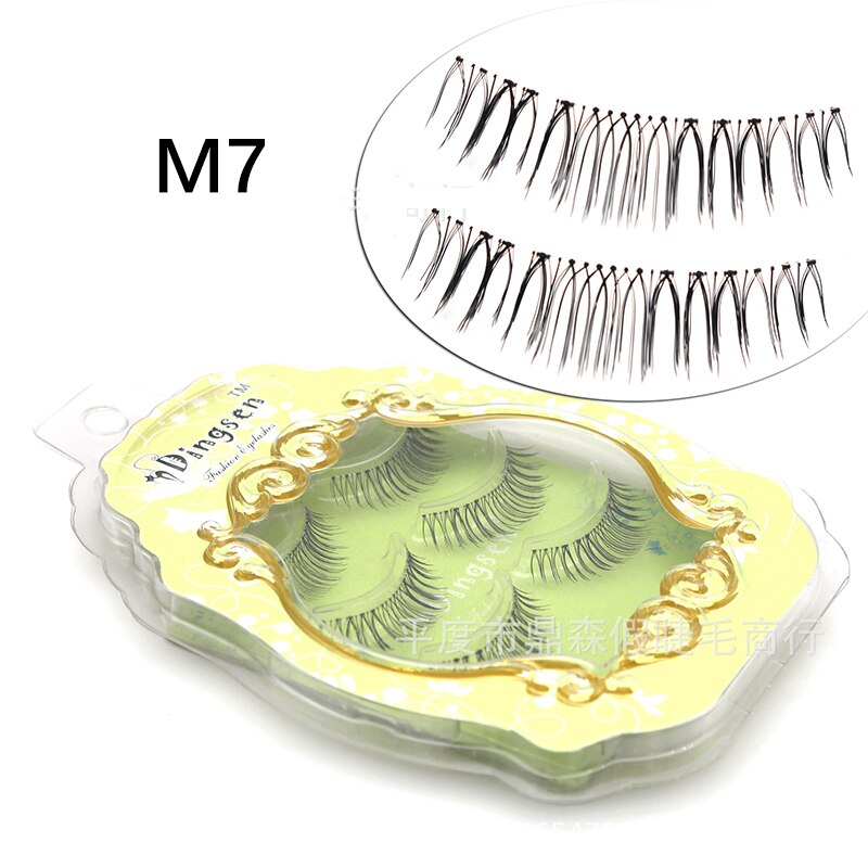 Manga Lashes Faux Cils 3/5/10 Pairs Lashes Soft and Slender False Eyelashes Transparent Stem Eyelashes Lash Extension