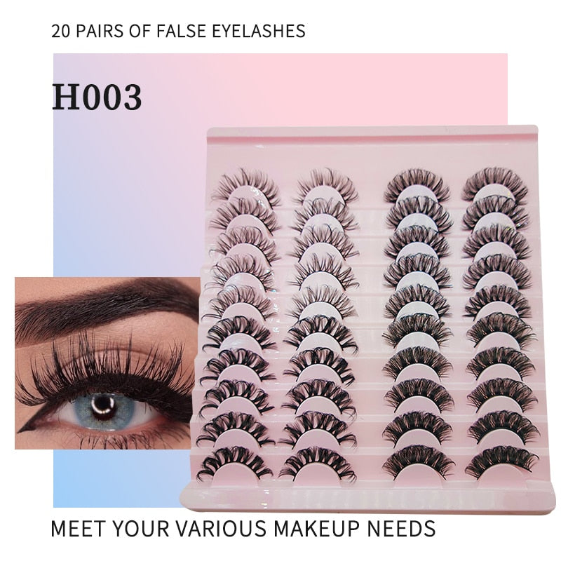 3D Mink Eyelashes Russian False Eyelashes DD Curl 10-23mm Reusable Fluffy False Eyelashes Extensions Mink Lashes