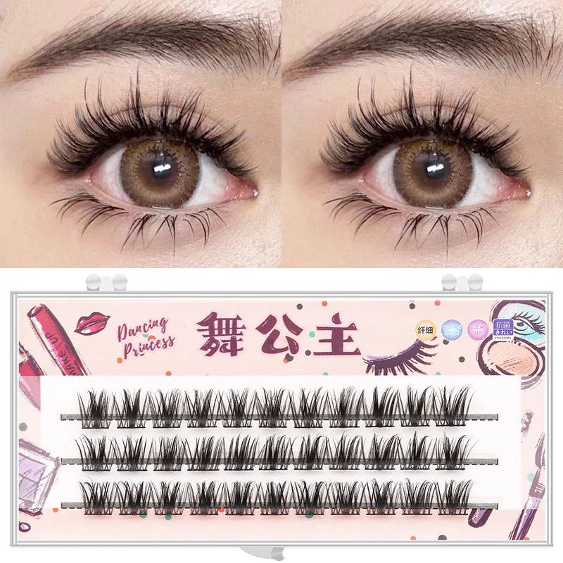 Manga Lashes 3 Rows 3D Faux Mink Lashes Natural False Eyelashes Anime Lashes Soft Light Natural Eyelashes Extension
