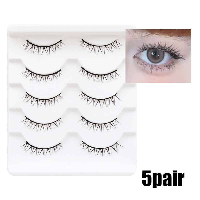 5/7/10 Pairs Eyelashes Manga Lashes Soft Natural False Eyelashes Long Fake Lash Hand Made Eyelash Extension