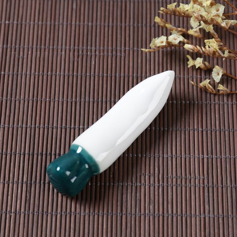 Japanese Style Chopstick Holder Ceramics Chopsticks Rest Vegetable Fruits Shape Fork Shelf Kitchen Tableware