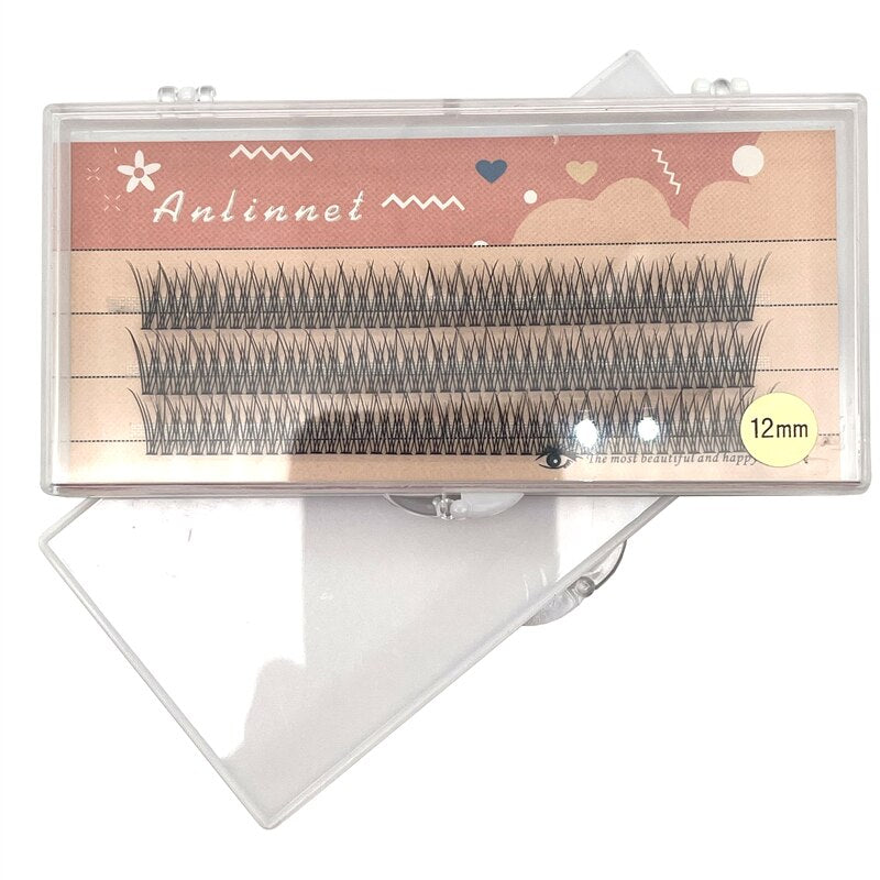 120 Clusters Fishtail Eyelashes Natural Grafted Eyelashes Professional Eyelash Extension A-Type Fairy Eyelashes