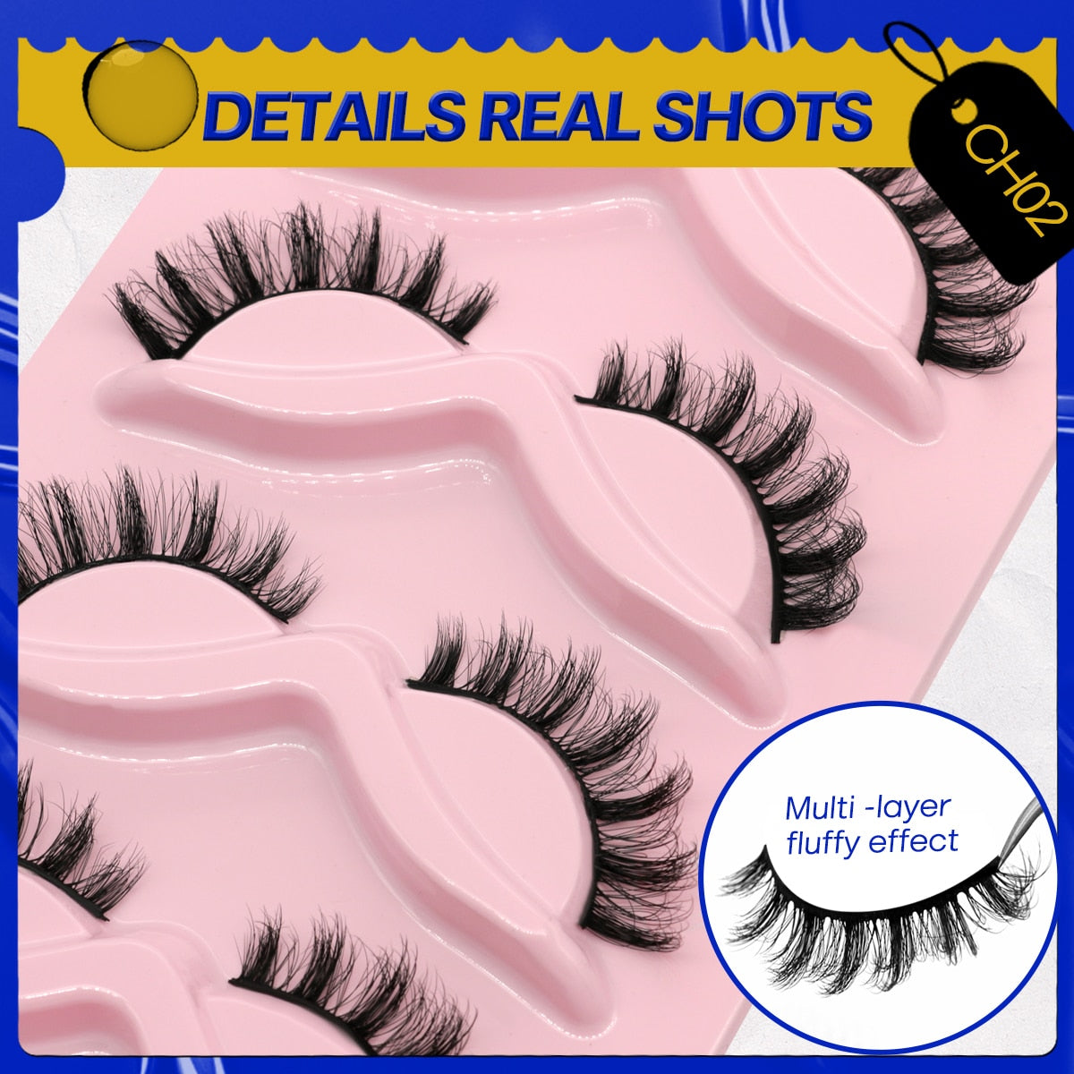 3D Mink Lashes Faux Mink Fluffy Lash 5 Pairs False Eyelashes Cat Eye Thick Mink Lashes Fluffy Short Natural Fake Lashes