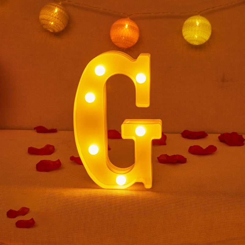 Alphabet Letter LED Lights Luminous Number Lamp Decor Battery Night Light for home Wedding Birthday party Decoration
