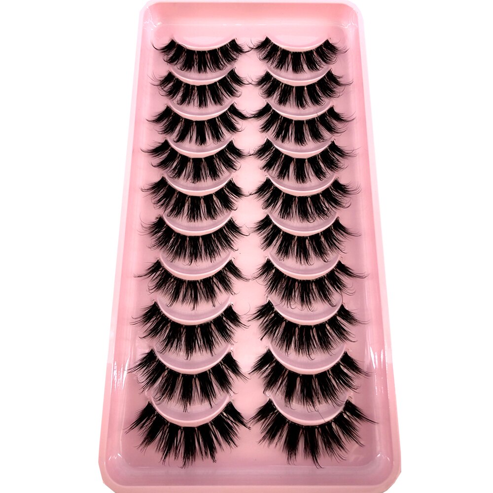 Mink Eyelashes 10 pairs lashes invisible band 3d mink lashes reusable natural false eyelashes