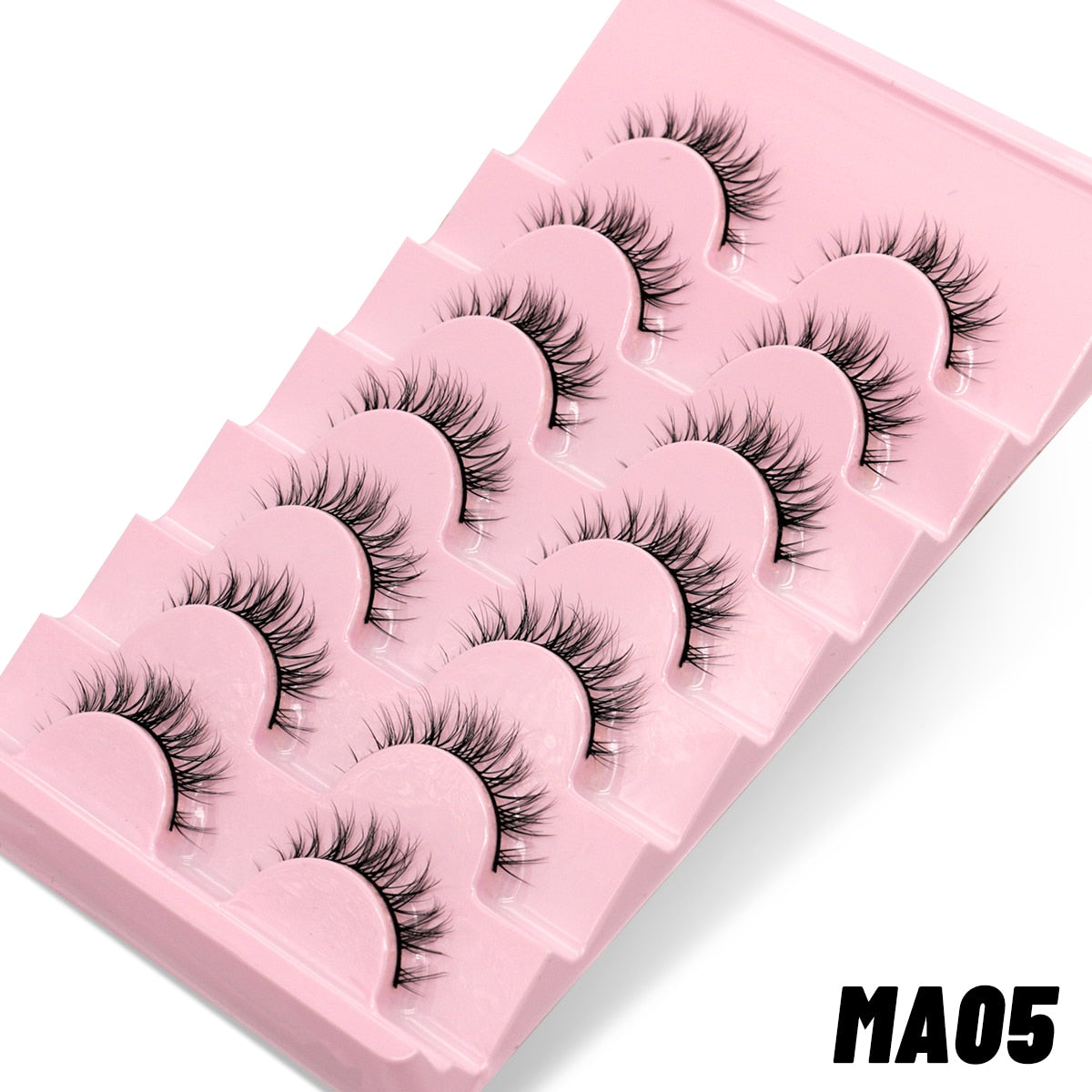 Manga Lashes 5/7 pairs Eyelashes 3D Natural False Lashes Fluffy Soft Cross Wispy Natural Eyelash Extension
