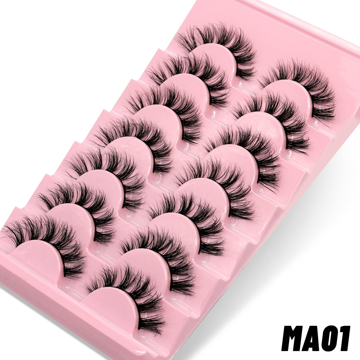 Manga Lashes 5/7 pairs Eyelashes 3D Natural False Lashes Fluffy Soft Cross Wispy Natural Eyelash Extension