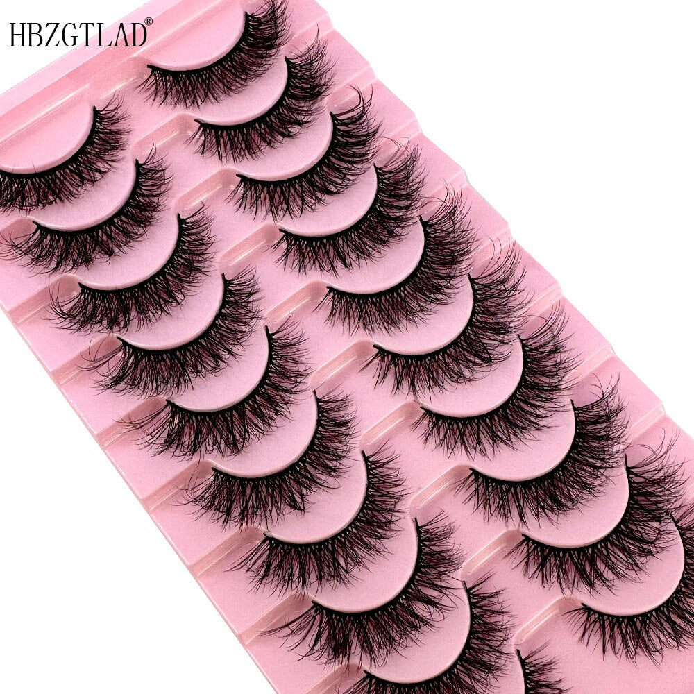 10 pairs 3D Faux Mink Lashes Wispy Natural False Eyelashes Dramatic Volume Lashes Eyelash Extension