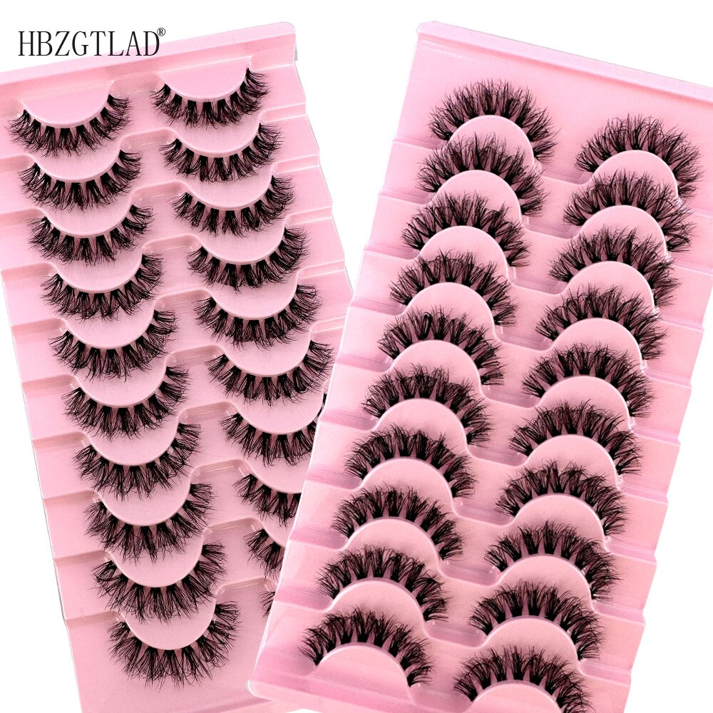 Invisible band Lashes 10 Pairs 3D Faux Mink Lashes Natural short Transparent Terrier Lashes Clear Band Soft Eyelashes Extension