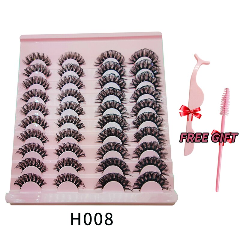 3D Mink Eyelashes Russian False Eyelashes DD Curl 10-23mm Reusable Fluffy False Eyelashes Extensions Mink Lashes