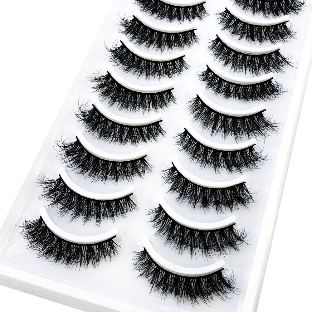10pairs eyelashes soft fluffy lashes false eyelashes dramatic 3d mink lashes lash extension 3d cilios faux cils