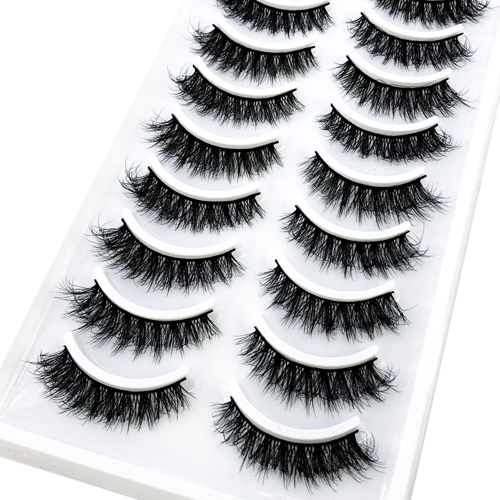 10pairs eyelashes soft fluffy lashes false eyelashes dramatic 3d mink lashes lash extension 3d cilios faux cils
