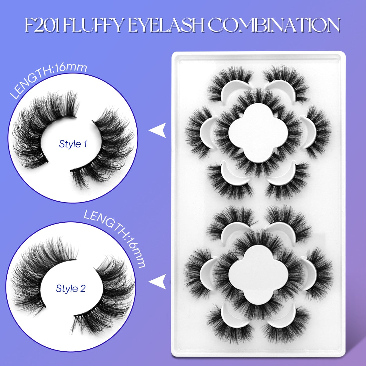 5/10 pairs 3D Faux Mink Eyelashes Long Lasting Fluffy Mink Lashes Dramatic Volume Lashes Extension Thick Long