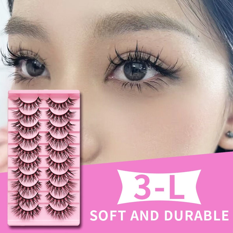 Lash L Warp Full Strip Eyelashes Korean Beauty Manga Lashes Fluffy