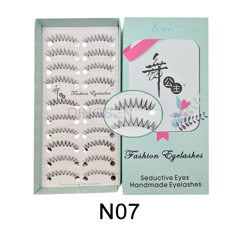 Manga Lashes Faux Cils 3/5/10 Pairs Lashes Soft and Slender False Eyelashes Transparent Stem Eyelashes Lash Extension