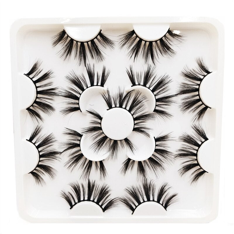 7 Pairs Faux Mink Eyelashes Long Lasting Fluffy Mink Lashes Dramatic Volume lashes Extension Thick Long