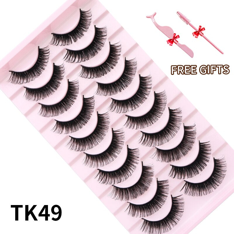 3D Mink Eyelashes Russian False Eyelashes DD Curl 10-23mm Reusable Fluffy False Eyelashes Extensions Mink Lashes