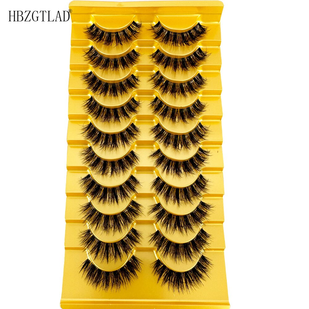 Manga Lashes 10 Pairs 3D Clear Band Lashes Natural Look Wispy Mink Eyelashes short Fluffy Cat Eye Lashes Pack Fake Eyelashes