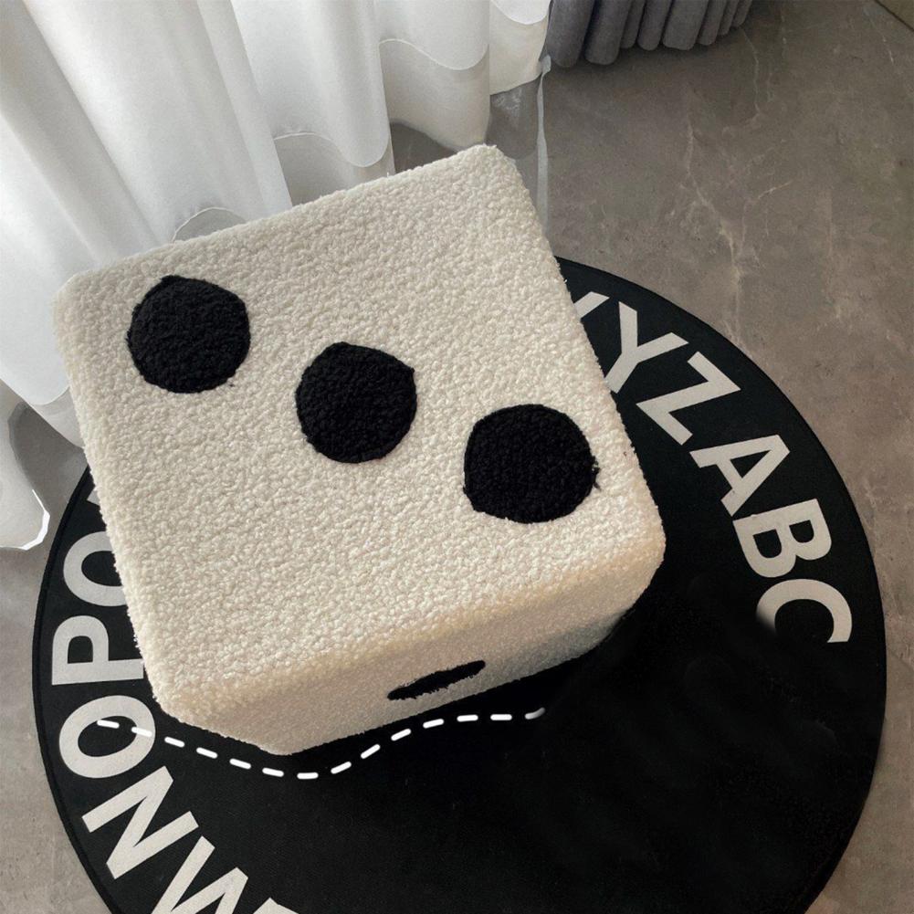 Mobile Furniture Change Shoe Stool Cubic Imitation Lamb Wool Funny Shoes Stool Bedroom Decorative Dices Stool for Living Room