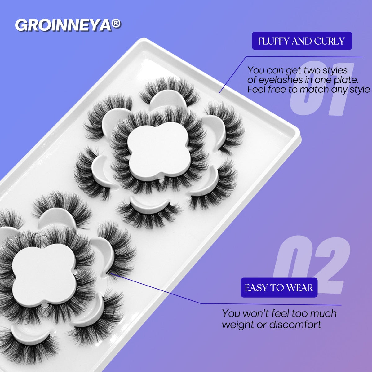 5/10 pairs 3D Faux Mink Eyelashes Long Lasting Fluffy Mink Lashes Dramatic Volume Lashes Extension Thick Long