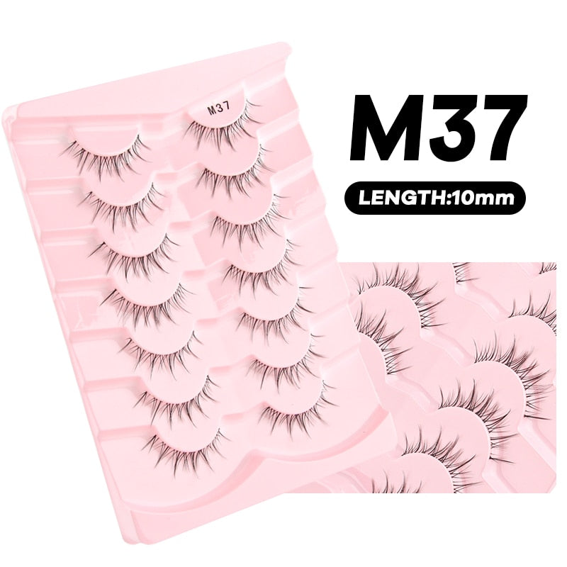 Manga Lashes 3/5/10 Pairs Eyelashes 3D Mink Lashes Korean Natural Cils Strip Lashes Band Soft Cosplay False Eyelashes