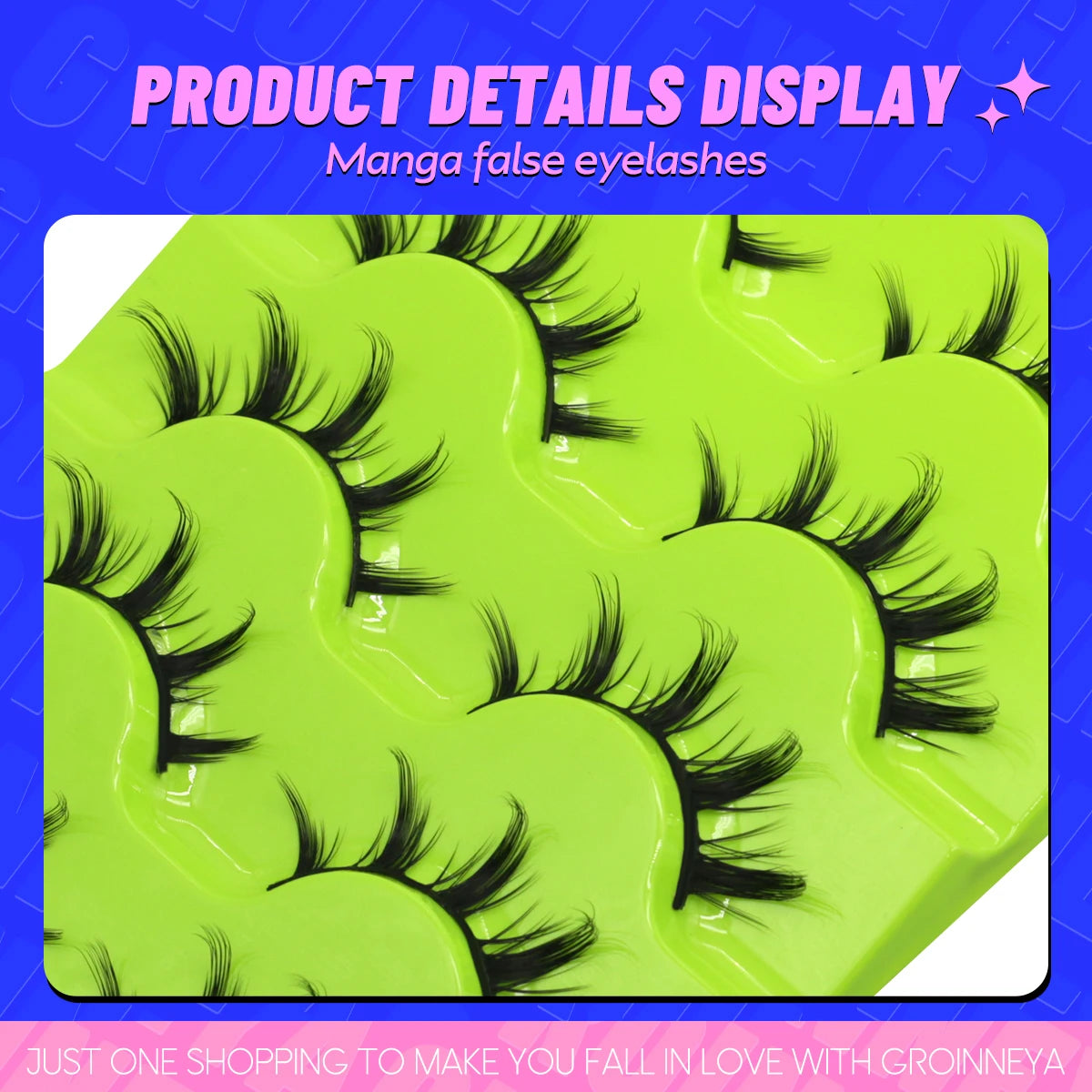 Manga Lashes 3D Natural False Lashes Cat Eye Lashes Natural Look Manga Lashes Soft Cross Wispy Natural Eyelash Extension
