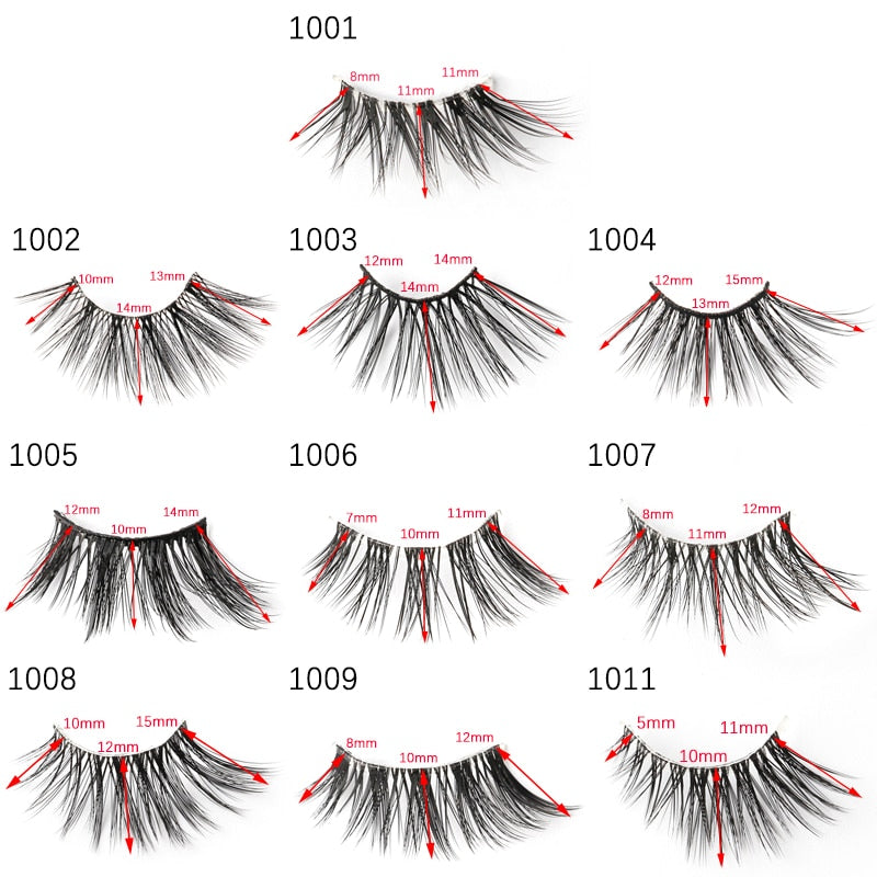 Half Eey Lashes 3/5 Pairs Faux Mink Lashes Reusable False Eyelashes Natural Fluffy Extension Fake Lashes maquiagem