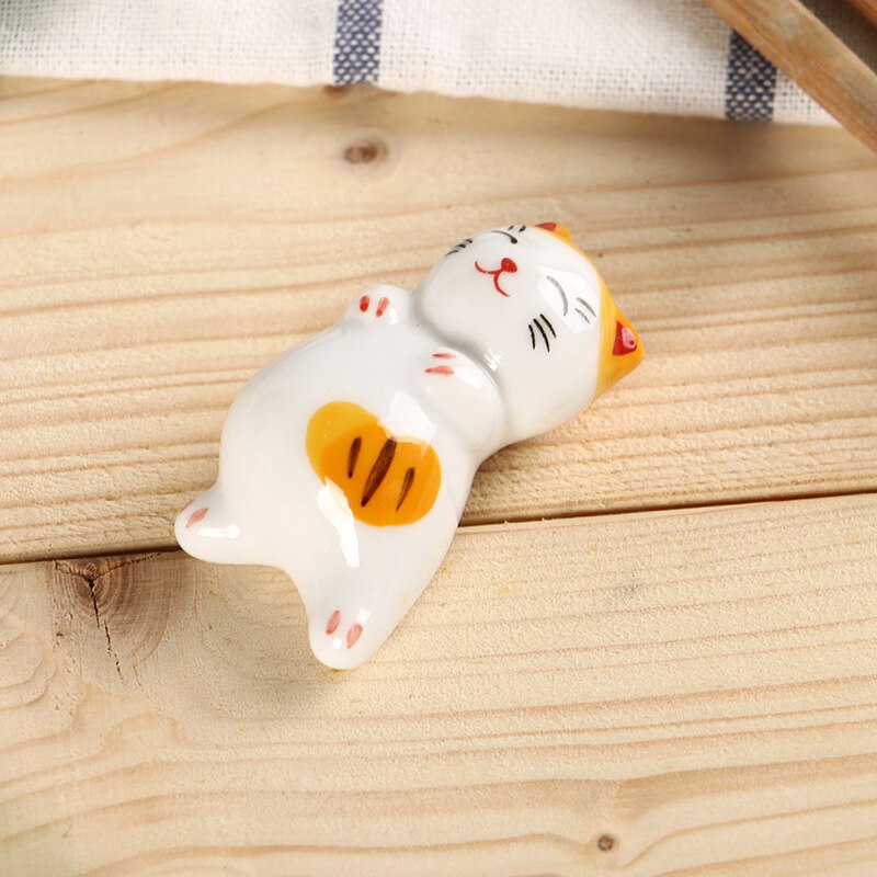 Japanese Style Underglaze Ceramic animals Chopstick Holder Tableware Restaurant Simple Oval Spoon Bracket Utensil For Kitchen