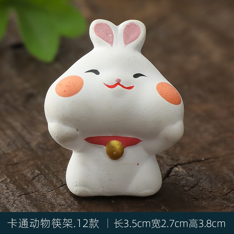 Japanese Style Underglaze Ceramic animals Chopstick Holder Tableware Restaurant Simple Oval Spoon Bracket Utensil For Kitchen