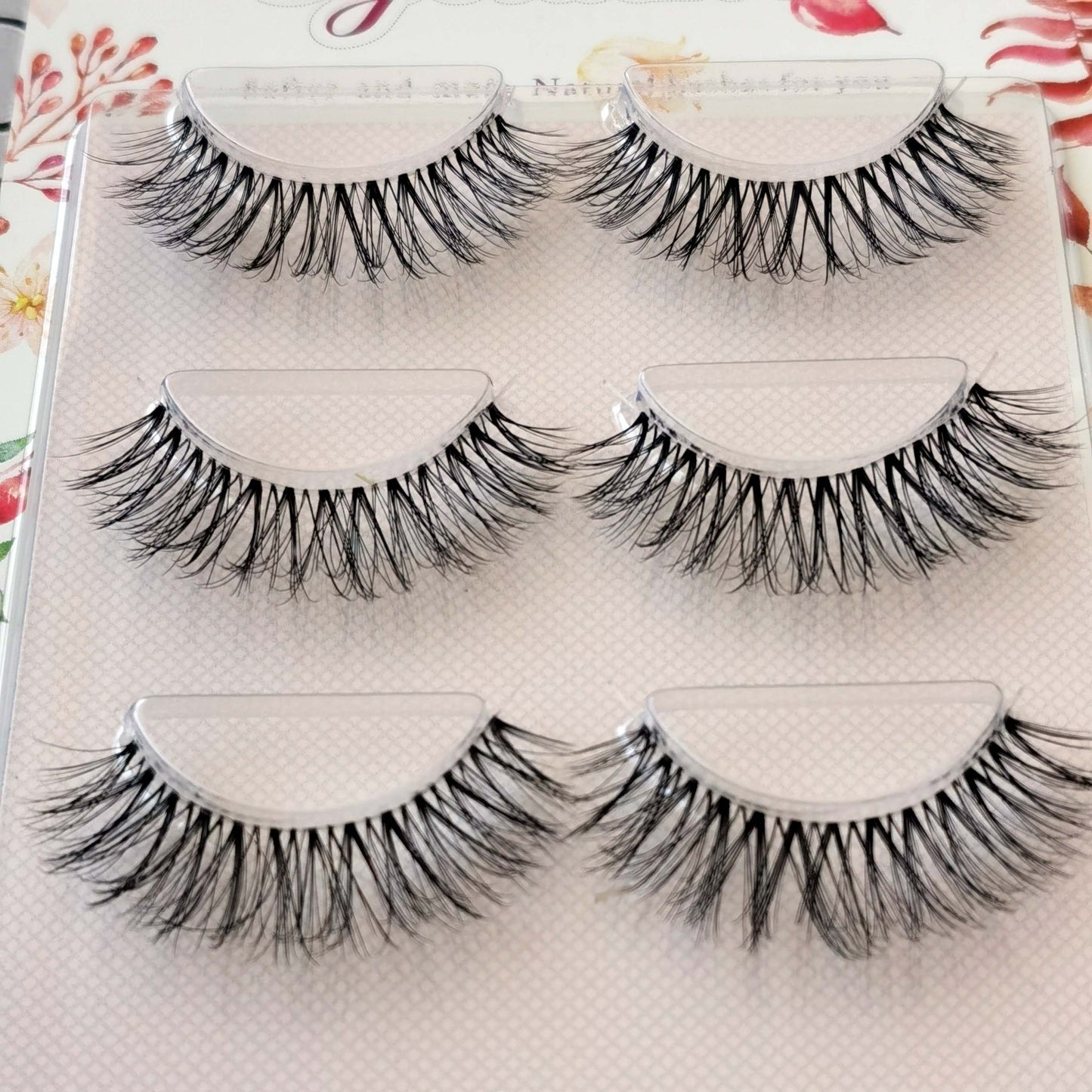 3Pairs Mink Lashes 3D Mink Eyelashes Invisible Band Natural Black Mink False Eyelash Full Strip cilios posticos Reusable