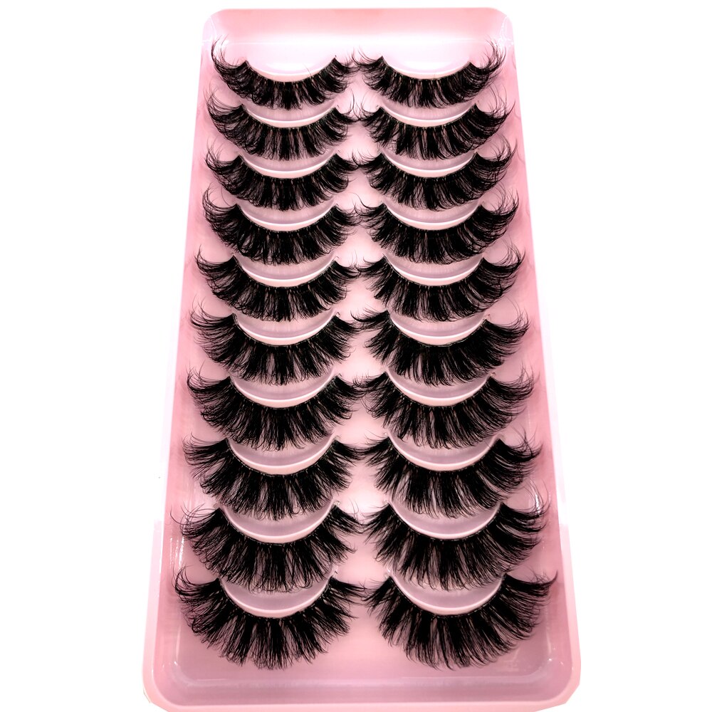Mink Eyelashes 10 pairs lashes invisible band 3d mink lashes reusable natural false eyelashes