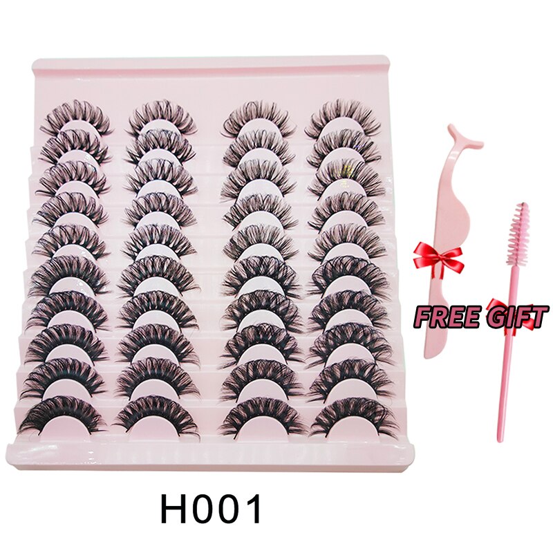 3D Mink Eyelashes Russian False Eyelashes DD Curl 10-23mm Reusable Fluffy False Eyelashes Extensions Mink Lashes