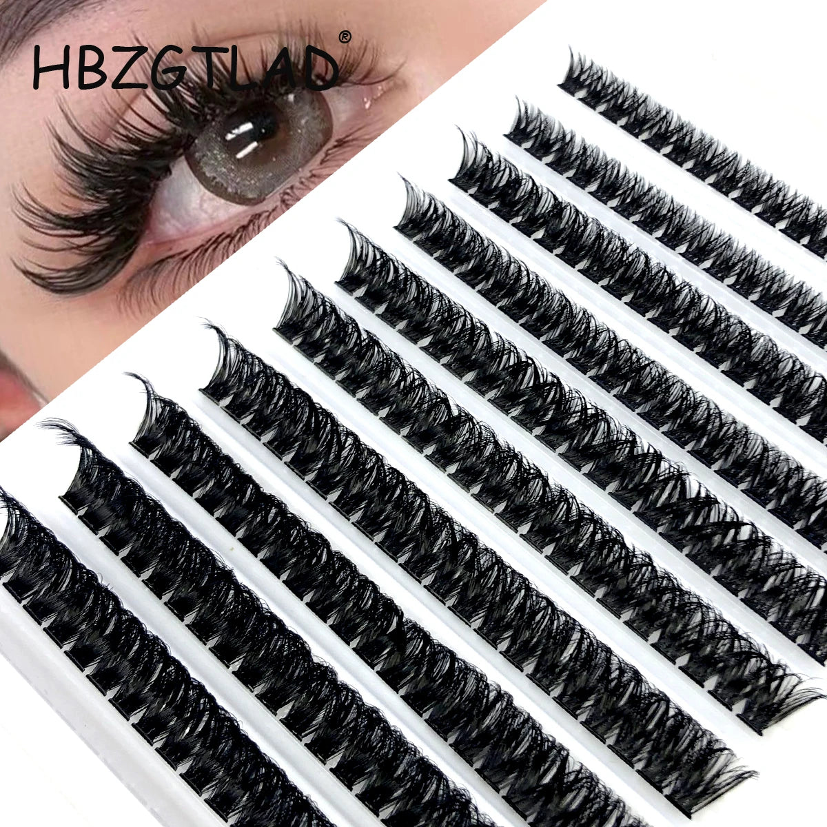 200 Clusters MIx DIY Eyelashes 60D/80D Premade Fan Lash Extension Individual Mink Cluster Heat Bonded Lashes Soft
