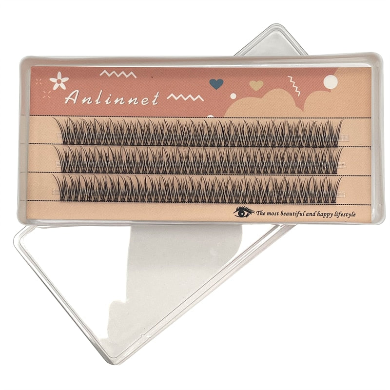 120 Clusters Fishtail Eyelashes Natural Grafted Eyelashes Professional Eyelash Extension A-Type Fairy Eyelashes