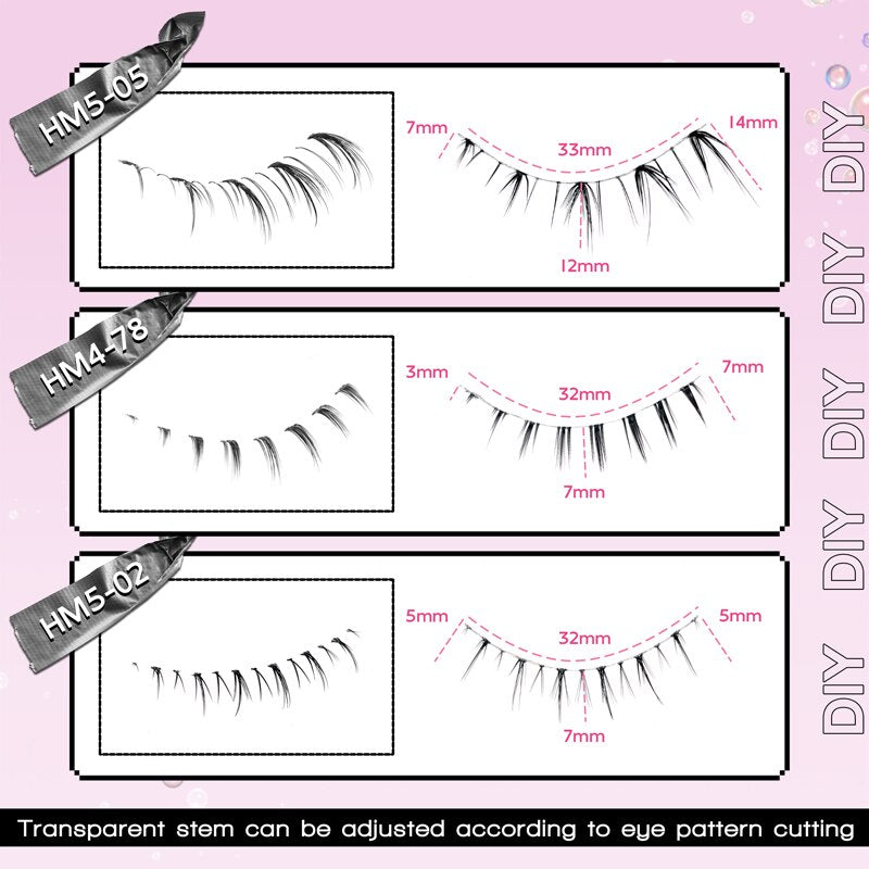 10Pairs Lower Eyelashes Pack Under Eye Lashes Soft Lower Eyelashes 100% Handmade Clear Band Manga Bottom Lashes