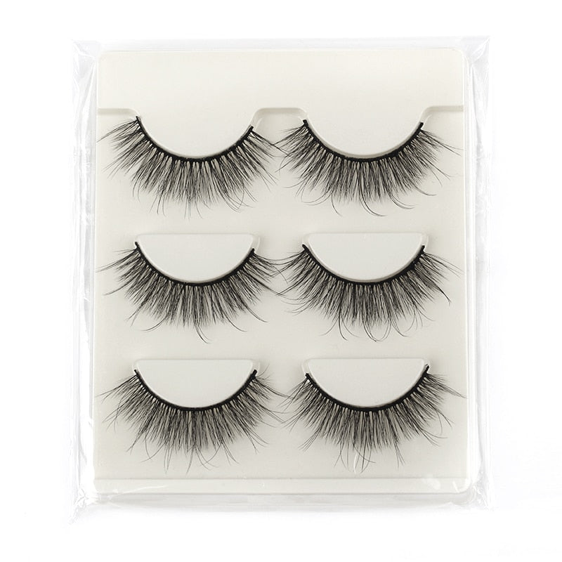 Half Eey Lashes 3/5/10 Pairs Faux Mink Lashes Natural False Eyelashes Wispy Fluffy Eyelash Extension