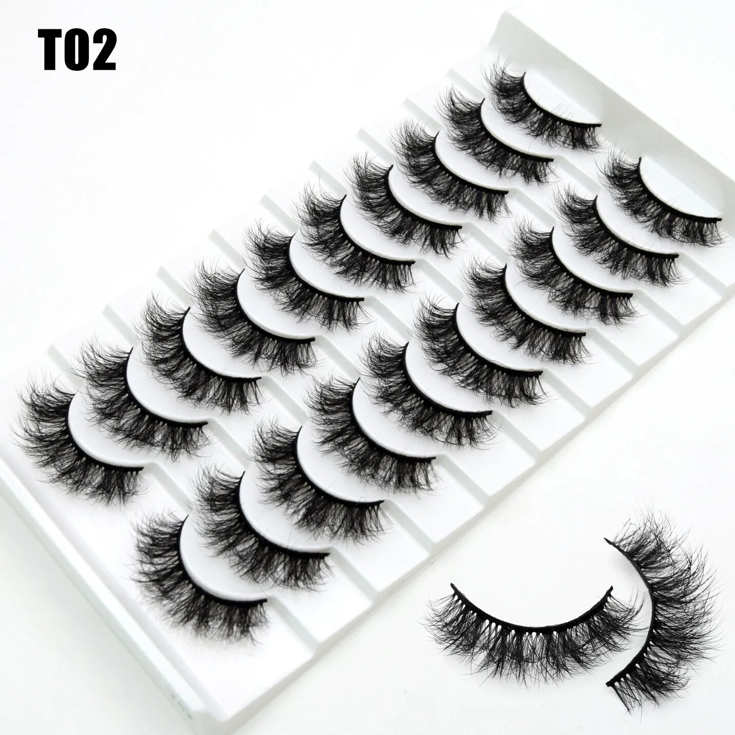 3/10 Pair Eyelashes 3D Faux Mink Lashes Wispy Natural Long False Eyelashes Wholesale Mink Lashes Reusable LasheS