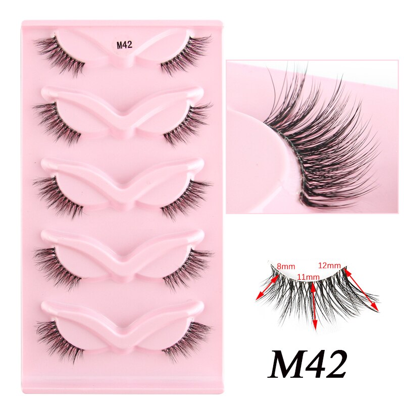 Faux Cils 5/10 Pairs Half Lashes Cat Eye Handmade Soft Fluffy Mink False Eyelashes Half Lashes maquillage